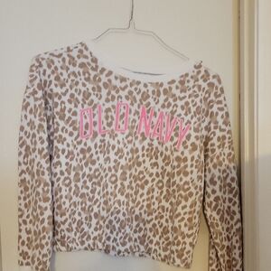 Old Navy Kids Tan Leopard Print Long Sleeve Tee